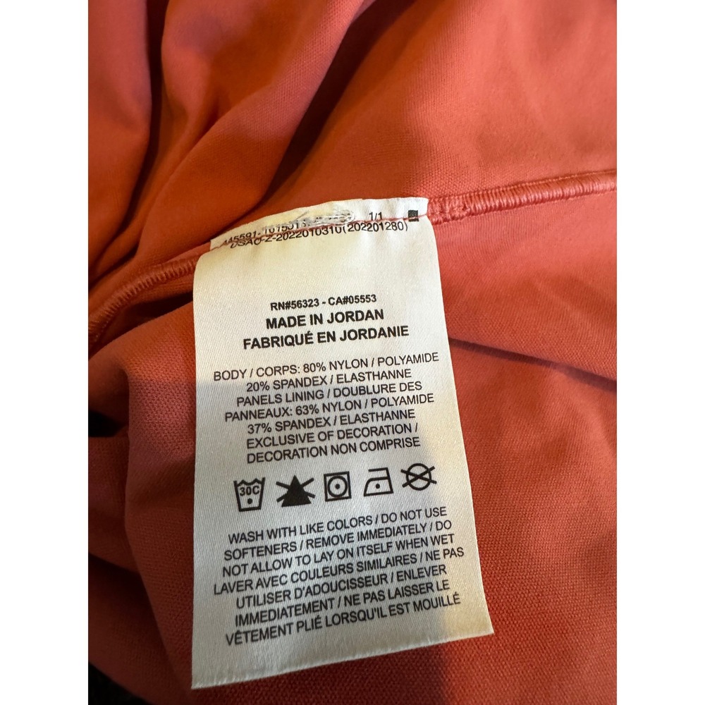 Nike Yoga Dri-FIT Tank Top Peach Coral Square Neck Shelf Bra XL Women Activewear - Picture 9 of 9